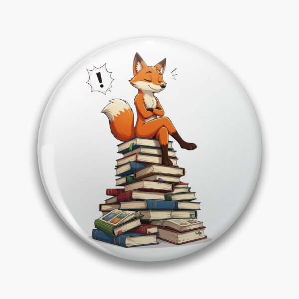 Item preview, Cute Wise Fox Sitting on Stack of Books designed and sold by Inka Moon Design.