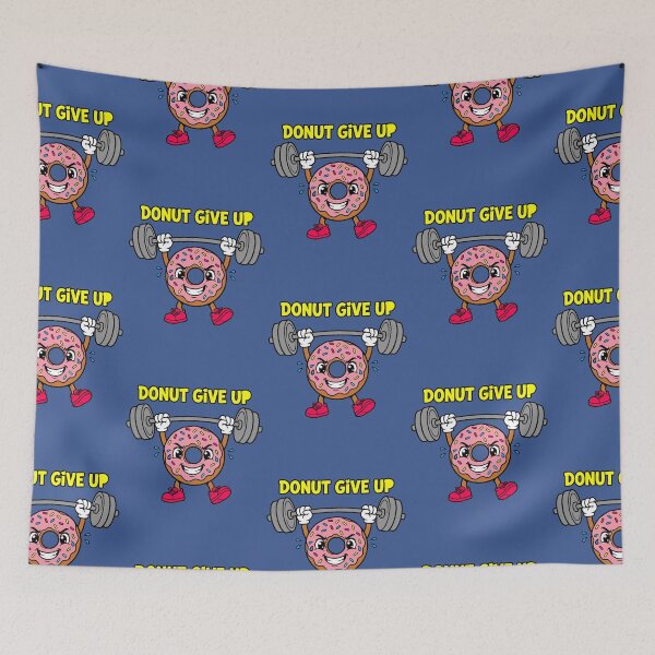 Item preview, Donut Give Up | Fun Gym and Fitness Design designed and sold by AstronautMerch.