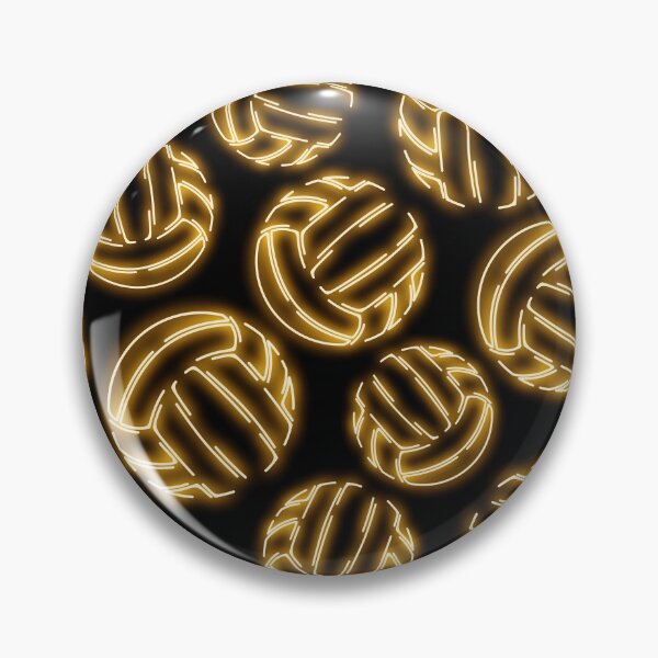 Item preview, Gold neon glow sketched line art volleyballs designed and sold by katzdzynes.