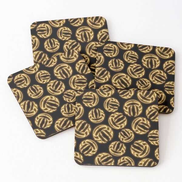 Item preview, Gold neon glow sketched line art volleyballs designed and sold by katzdzynes.
