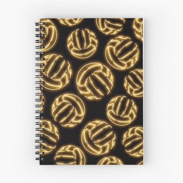 Item preview, Gold neon glow sketched line art volleyballs designed and sold by katzdzynes.