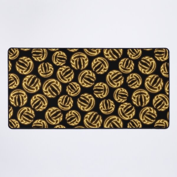 Item preview, Gold neon glow sketched line art volleyballs designed and sold by katzdzynes.