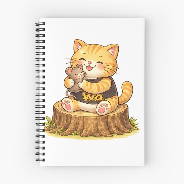 Item preview, Kawaii Orange Cat Hugging a Hamster Cute Cartoon Animal Design designed and sold by Wawa5656.