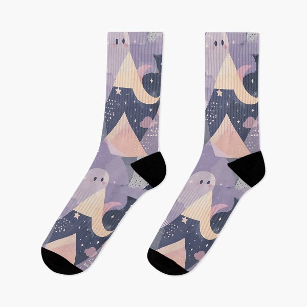 Item preview, Abstract Geometric Ghost Shape Night Pattern designed and sold by Thai Vibe Studio.