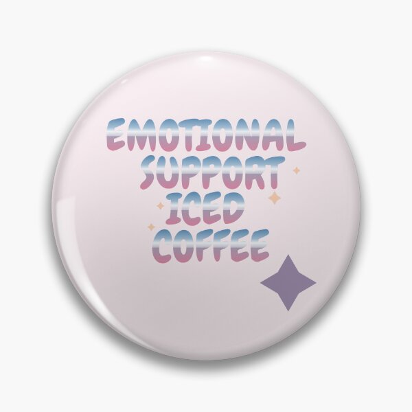 Item preview, Emotional Support Iced Coffee Pastel Retro Aesthetic Quote designed and sold by Joshbrowny.