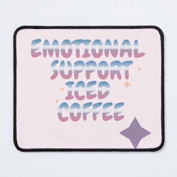 Item preview, Emotional Support Iced Coffee Pastel Retro Aesthetic Quote designed and sold by Joshbrowny.