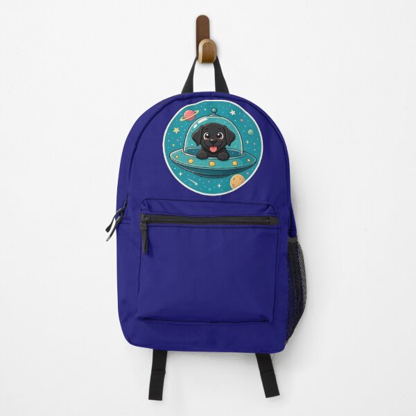 Item preview, Cosmic Lab – Black Labrador in a UFO | Space Dog Illustration designed and sold by Goodthingstree.