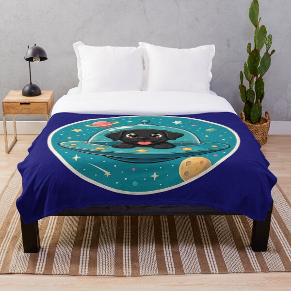 Item preview, Cosmic Lab – Labrador Negro en un OVNI | Ilustración de Perro Espacial designed and sold by Goodthingstree.