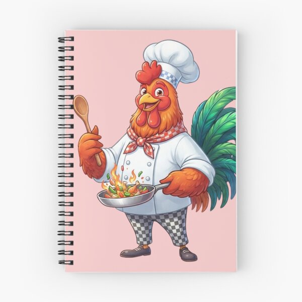 Item preview, Funny Rooster Chef Sautéing with Flame Cooking Art designed and sold by BreezifyDesignStudio.