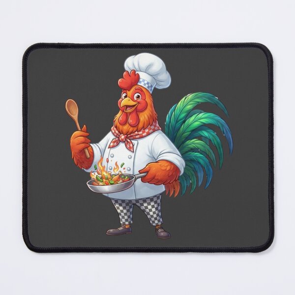 Item preview, Funny Rooster Chef Sautéing with Flame Cooking Art designed and sold by BreezifyDesignStudio.