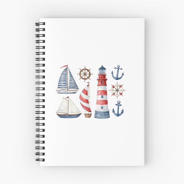 Item preview, Nautical Watercolor Clipart Collection – Sailboats, Lighthouse & Maritime Symbols designed and sold by Ramona-Gliga.