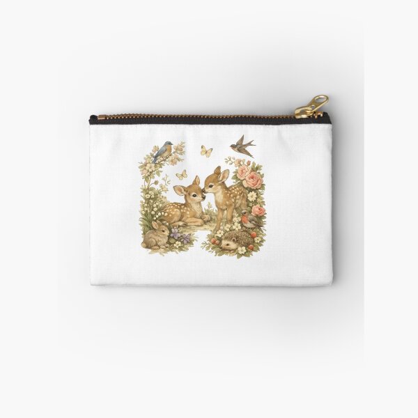 Item preview, Vintage Woodland Animals Friends – Deer, Bunny, Birds & Hedgehog Floral  designed and sold by Gbriel3.