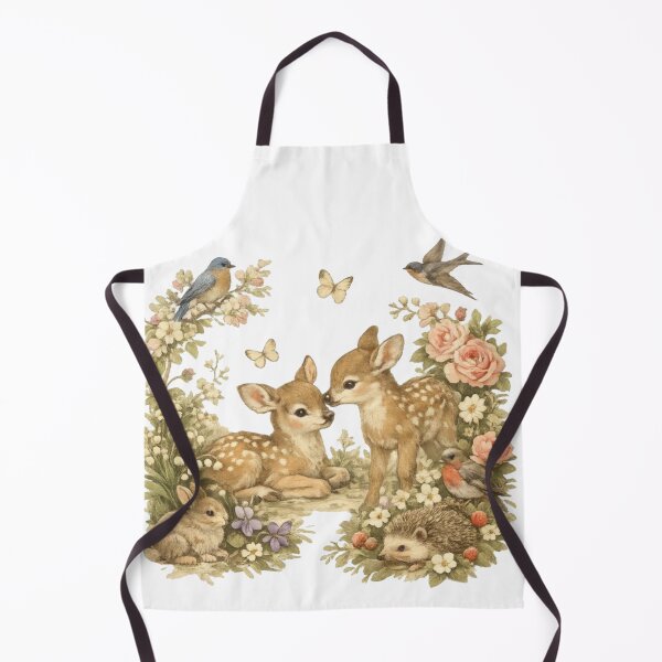 Item preview, Vintage Woodland Animals Friends – Deer, Bunny, Birds & Hedgehog Floral  designed and sold by Gbriel3.