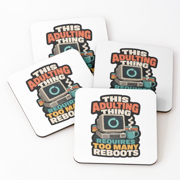 Item preview, This Adulting Thing Requires Too Many Reboots Retro Computer Humor designed and sold by ColeLaniTrading.