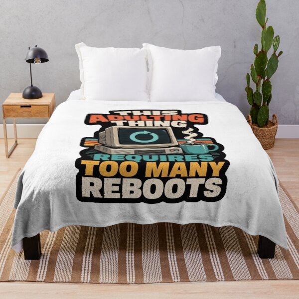 Item preview, This Adulting Thing Requires Too Many Reboots Retro Computer Humor designed and sold by ColeLaniTrading.