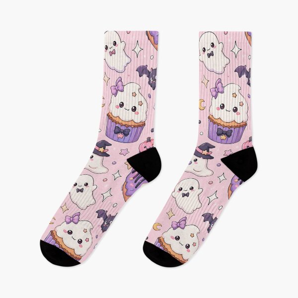 Item preview, Japanese Kawaii Spooky Treats Night Pattern designed and sold by Thai Vibe Studio.