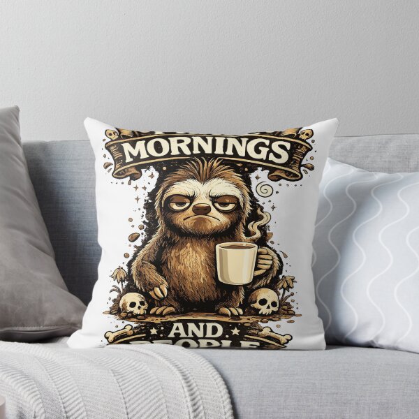 Item preview, Funny Sloth Coffee Shirt, And Here We Fucking Go Again I Mean Good Morning, Sarcastic Morning Tee, Coffee Lover Gift designed and sold by ZIGLWORKS.