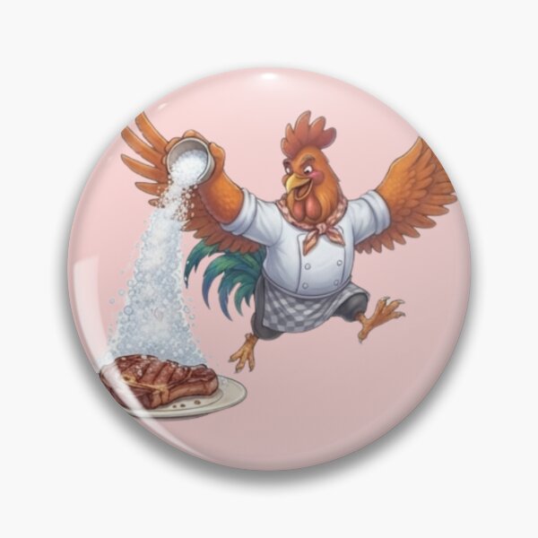 Item preview, Dramatic Rooster Chef Seasoning Ribeye Steak Salt Bae Art designed and sold by BreezifyDesignStudio.