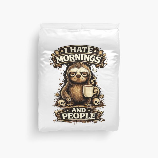 Item preview, Funny Sloth Coffee Shirt, And Here We Fucking Go Again I Mean Good Morning, Sarcastic Morning Tee, Coffee Lover Gift designed and sold by ZIGLWORKS.