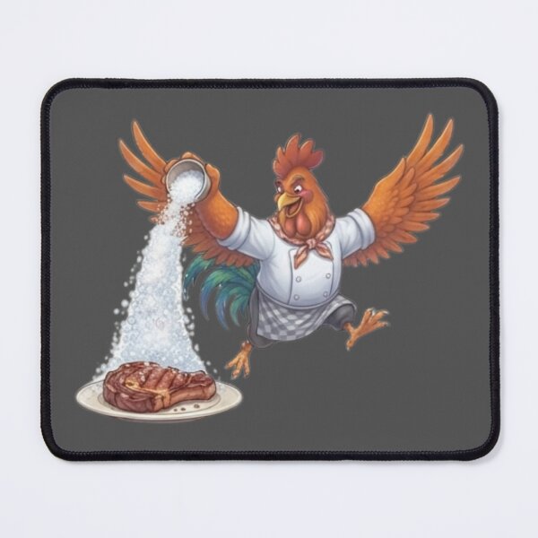 Item preview, Dramatic Rooster Chef Seasoning Ribeye Steak Salt Bae Art designed and sold by BreezifyDesignStudio.