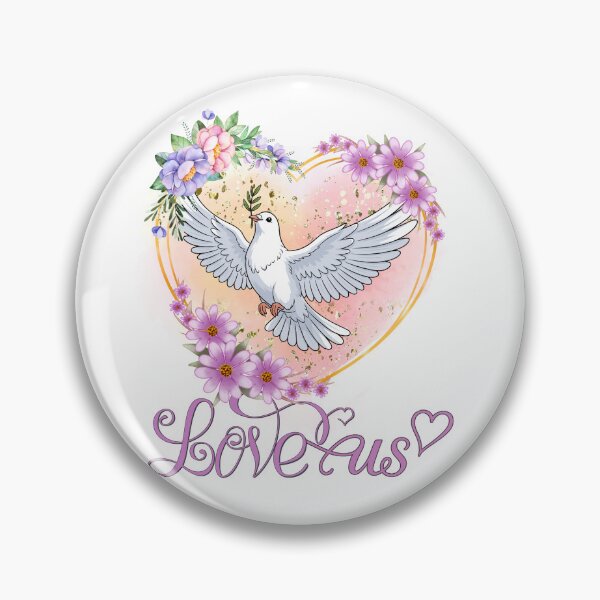 Item preview, Love us white pigeon floral art designed and sold by InasTees.