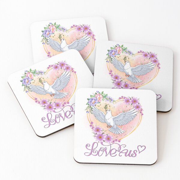Item preview, Love us white pigeon floral art designed and sold by InasTees.
