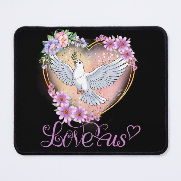Item preview, Love us white pigeon floral art designed and sold by InasTees.