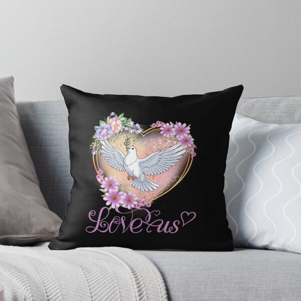 Item preview, Love us white pigeon floral art designed and sold by InasTees.