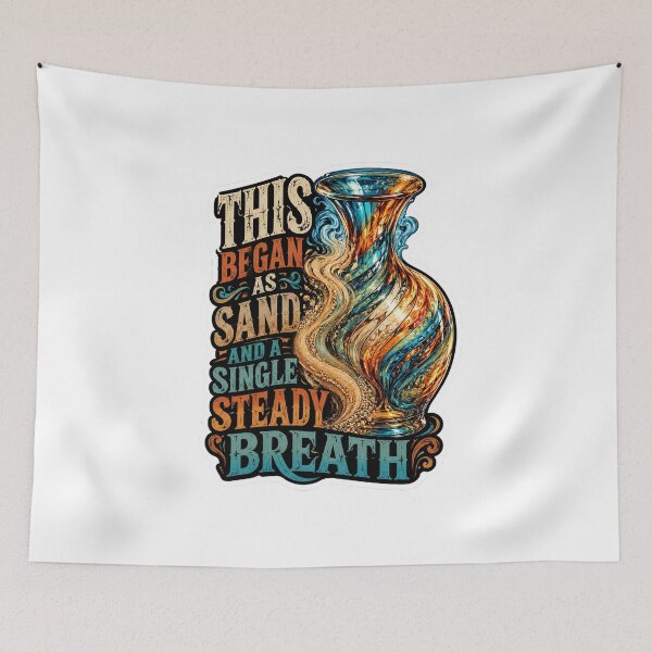 Item preview, This Began As Sand And A Single Steady Breath Vase Quote designed and sold by ColeLaniTrading.