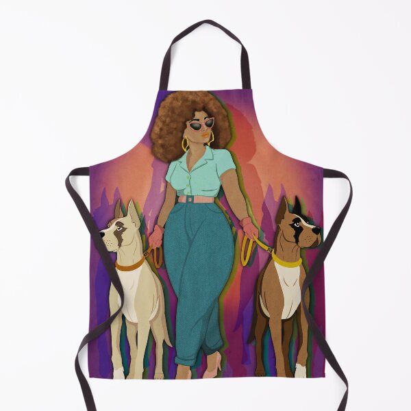 Item preview, Afro Boss Woman With Dogs designed and sold by ellealsopaints.
