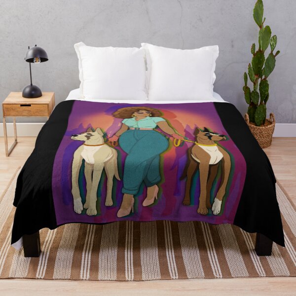 Item preview, Afro Boss Woman With Dogs designed and sold by ellealsopaints.