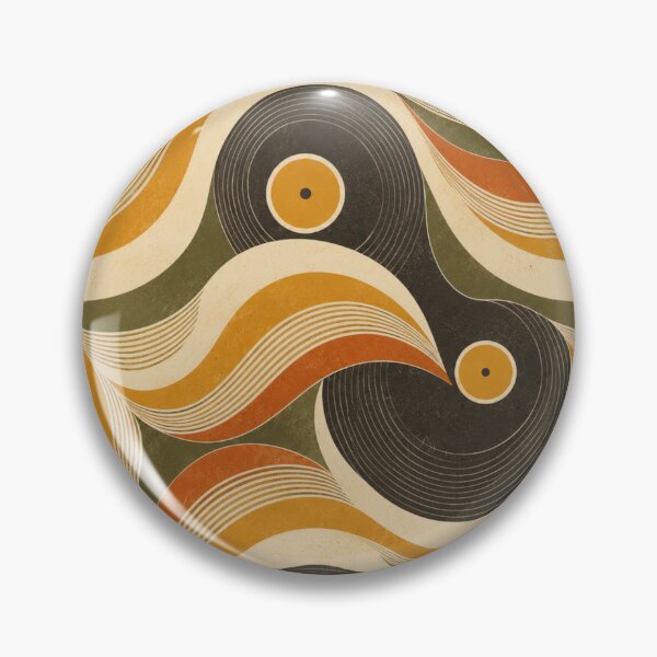 Item preview, Vinyl Groove Retro Wave Seamless Pattern designed and sold by Golden Era Studio.
