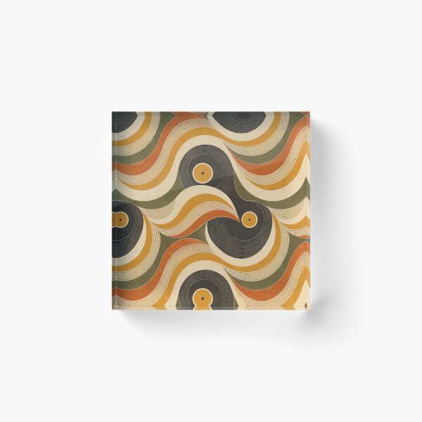 Item preview, Vinyl Groove Retro Wave Seamless Pattern designed and sold by Golden Era Studio.