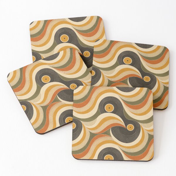Item preview, Vinyl Groove Retro Wave Seamless Pattern designed and sold by Golden Era Studio.