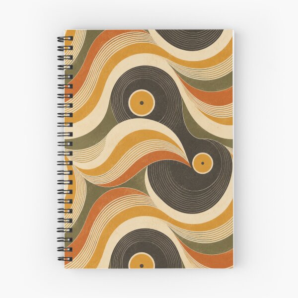Item preview, Vinyl Groove Retro Wave Seamless Pattern designed and sold by Golden Era Studio.