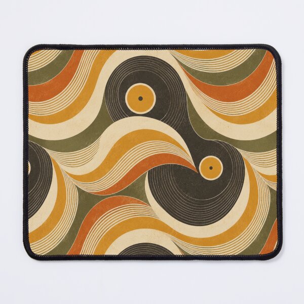 Item preview, Vinyl Groove Retro Wave Seamless Pattern designed and sold by Golden Era Studio.