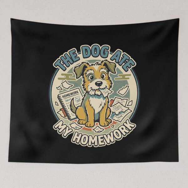Item preview, The Dog Ate My Homework - Classic School Excuse Funny Puppy Graphic designed and sold by khaled-bahaa.