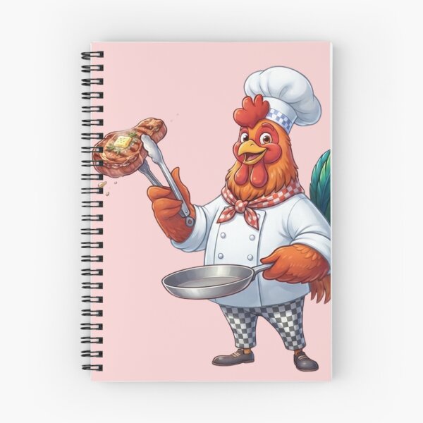 Item preview, Proud Rooster Chef Holding Grilled Steak Kitchen Art designed and sold by BreezifyDesignStudio.