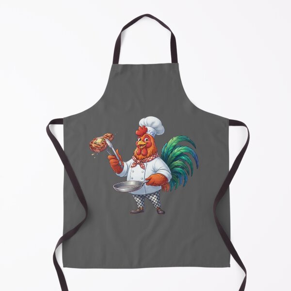 Item preview, Proud Rooster Chef Holding Grilled Steak Kitchen Art designed and sold by BreezifyDesignStudio.