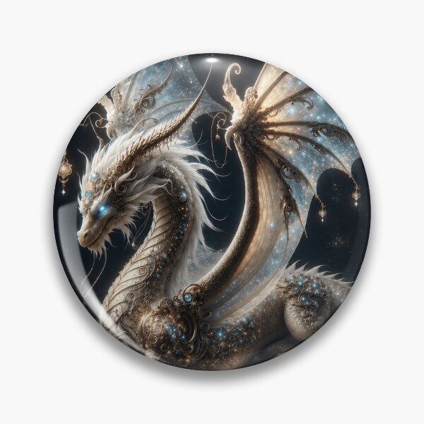 Item preview, Celestial White Dragon – Ethereal Starlight Wyrm, Cosmic Fantasy Dragon designed and sold by DrakariArt.