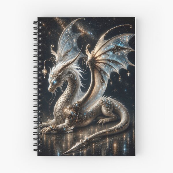 Item preview, Celestial White Dragon – Ethereal Starlight Wyrm, Cosmic Fantasy Dragon designed and sold by DrakariArt.
