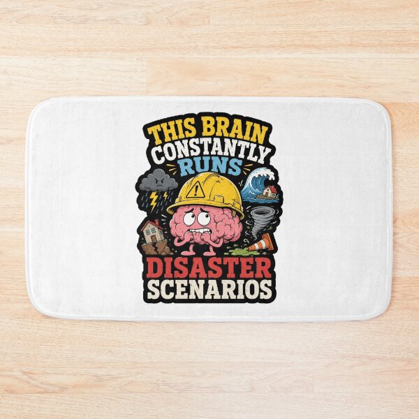Item preview, This Brain Constantly Runs Disaster Scenarios Anxiety Humor designed and sold by ColeLaniTrading.