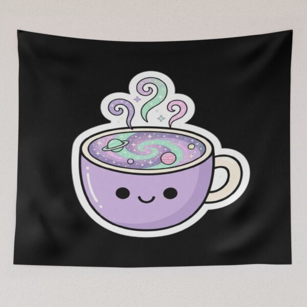 Item preview, Cute Cosmic Coffee Cup Kawaii Space Art designed and sold by DailySparks.
