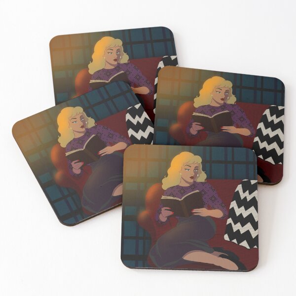 Item preview, Retro Vintage Bookworm Woman designed and sold by ellealsopaints.