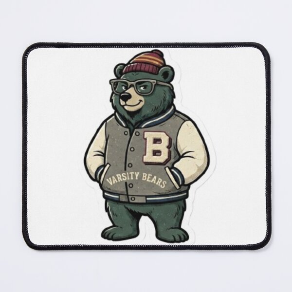 Item preview, Hipster Bear in Varsity Jacket designed and sold by Snurly.