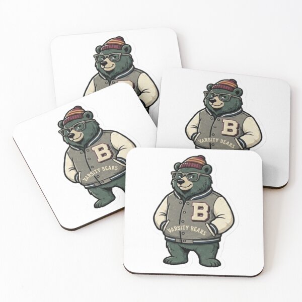 Item preview, Hipster Bear in Varsity Jacket designed and sold by Snurly.