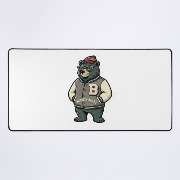 Item preview, Hipster Bear in Varsity Jacket designed and sold by Snurly.