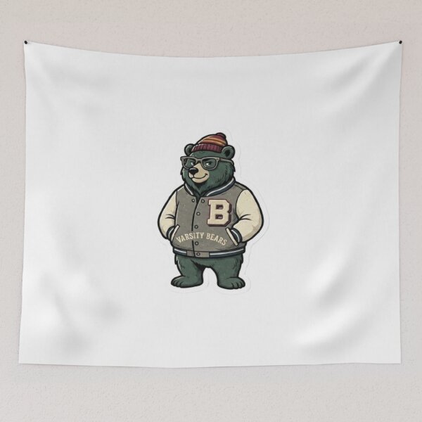Item preview, Hipster Bear in Varsity Jacket designed and sold by Snurly.