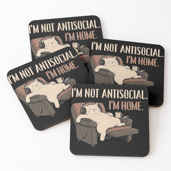 Item preview, I’m Not Antisocial, I’m Home – Funny Introvert Cat designed and sold by Made You Smirk.