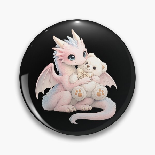 Item preview, Cute Pink Dragon Hugging Teddy Bear designed and sold by Hatchling Hollow.
